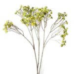 Cette image montre une fleur artificielle verte. Fleur artificielle extérieur.