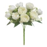 Cette image montre un bouquet de pivoine artificielle blanche