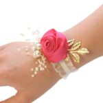 Bracelet Fleur Mariage Champêtre Fuchsia