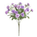 Cette image montre un bouquet d'oeillets artificiels de couleur violet